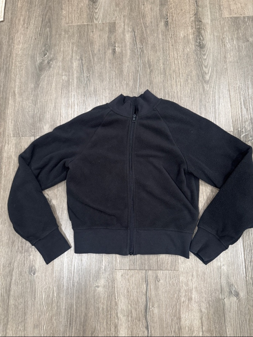 Skims Black Full-Zip Fleece Jacket